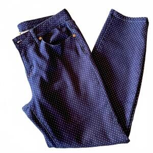 Andrea Jovine Navy Polka Dot Jeans
